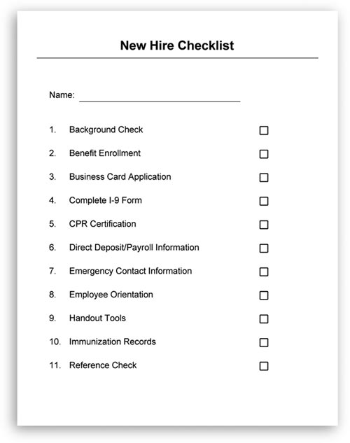 9 Personnel Files Checklist Template Template Guru